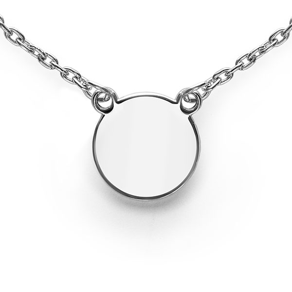 Zinzi zilveren ketting 43cm met rond plaatje 15mm om te graveren ZIC2345