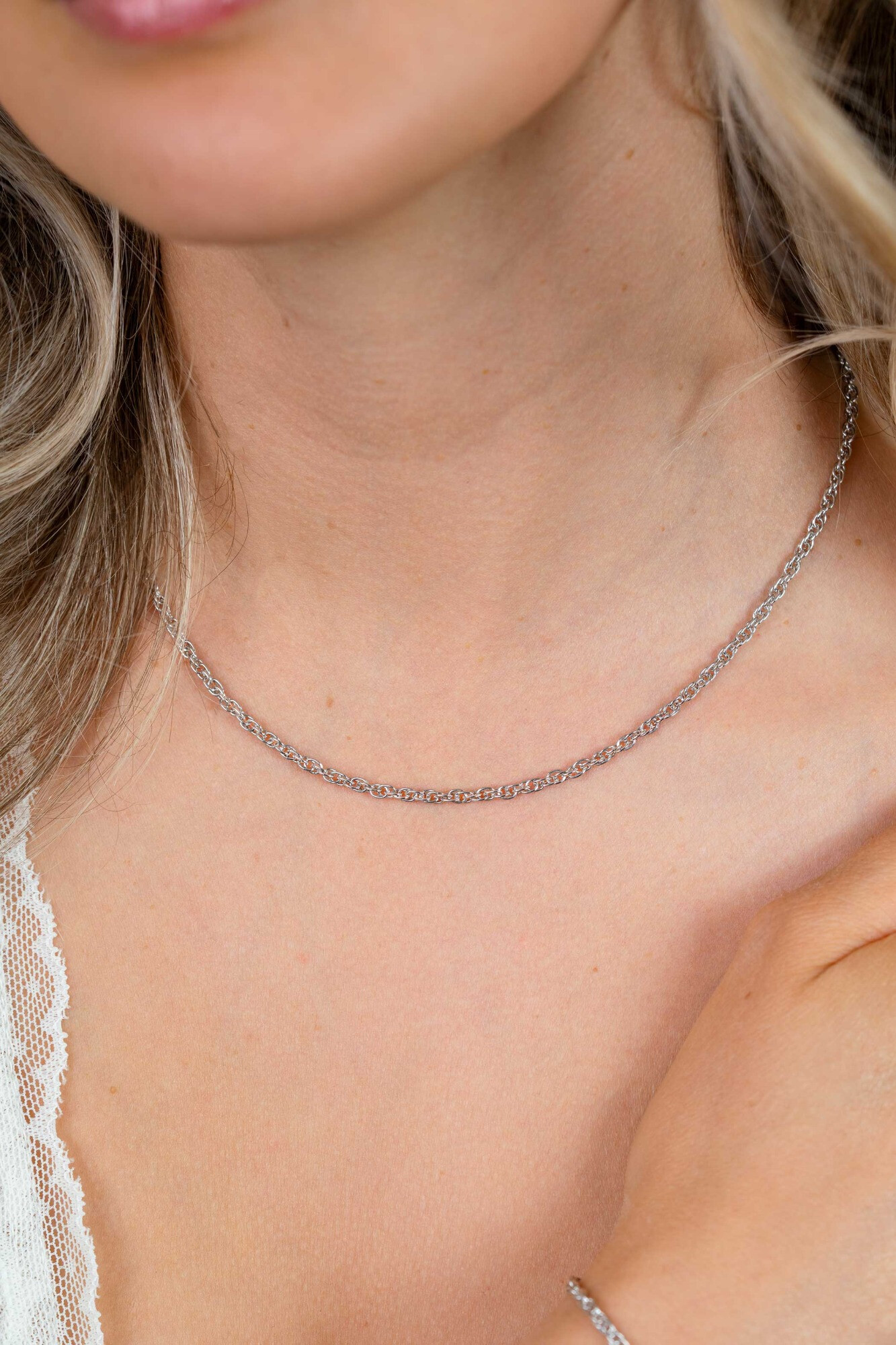 ZINZI zilveren massieve koord ketting (2,6mm breed) 42-45cm ZIC2844