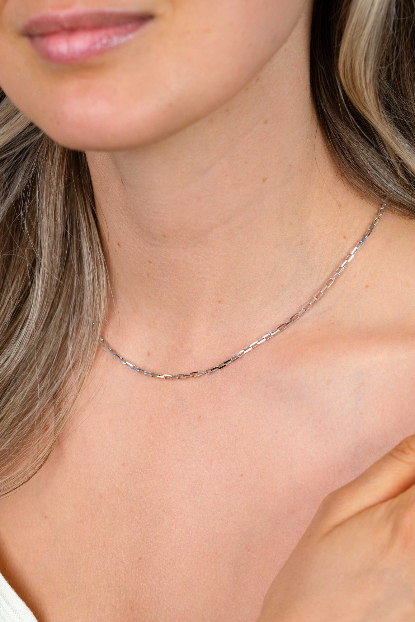 ZINZI zilveren paperclip schakel ketting (2,2mm breed) 42-45cm ZIC2845