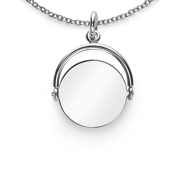 ZINZI zilveren hanger 27mm rond glimmend plaatje 18mm ZIH2217 (zonder collier)