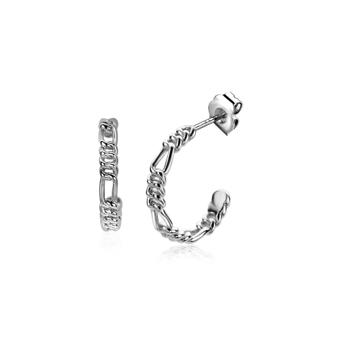 ZINZI zilveren oorsieraden met figaro schakels 17x3mm ZIO2291