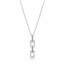 45cm Mart Visser by ZINZI zilveren ketting inclusief strakke rechthoekige hanger 39mm, bezet met witte zirkonia's MVC27