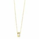 ZINZI Gold 14 krt gouden ketting 42cm met multi-look hanger, bezet met witte zirconia's ZGC382