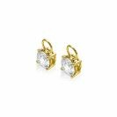 ZINZI Gold 14 karaat gouden creoolhangers rond wit ZGCH143 (zonder oorringen)