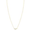 ZINZI Gold 14 karaat gouden ketting met vijf ronde witte zirconia's op een rij 45cm ZGC556