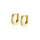 11mm ZINZI Gold 14 krt gouden oorringen bezet met witte zirconia's met luxe klapsluiting 11mm x 2,1mm vierkante buis ZGO427Z
