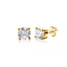 3mm ZINZI Gold 14 krt gouden oorknoppen 3mm met witte zirconia in chaton zetting ZGO385