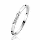 ZINZI Gold 14 krt witgouden ring (1,7mm breed) bezet met vier witte zirkonia's ZGR407W