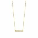 ZINZI Gold 14 karaat gouden collier staafje wit 45cm ZGC182