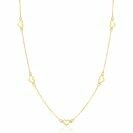 ZINZI Gold 14 krt gouden ketting met subtiele jasseron schakels en vijf open hartjes 5mm breed 42-45cm ZGC504
