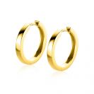 17,5mm ZINZI Gold 14 krt gouden oorringen met luxe klapsluiting 17,5mm x 2,3mm vierkante buis ZGO430