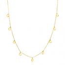 ZINZI Gold 14 karaat gouden massieve ketting met 9 bungelende rondjes 40-45cm ZGC488

