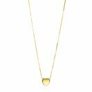 ZINZI Gold 14 krt gouden venetiaanse ketting 45cm met sierlijk glad hartje van 7mm ZGC486