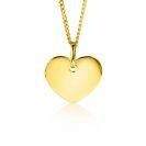 12mm ZINZI Gold 14 krt gouden hanger met trendy glanzend hartje van 12mm ZGH396-12 (zonder collier)