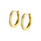 15mm ZINZI Gold 14 krt gouden oorringen bezet met witte zirconia's met luxe klapsluiting 15mm x 2,1mm vierkante buis ZGO429Z