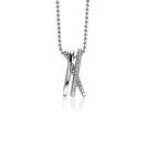 ZINZI zilveren luxe cross-over hanger 18mm bolletjes glad witte zirconia's ZIH2141 (zonder collier)