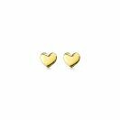 ZINZI zilveren oorknoppen geel verguld glad hart 6mm ZIO1378G