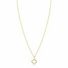 ZINZI gold plated zilveren ketting 42-45cm met open klaver hanger ZIC2743