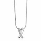 ZINZI zilveren hanger kruislings wit ZIH1625 (zonder collier)