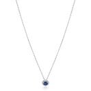 ZINZI zilveren ketting 45cm met saffierblauwe kleursteen in entourage zetting ZIC2697B