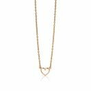ZINZI zilveren ketting rosé verguld open hartje 40-43cm ZIC1420R