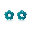 26mm oorbedels bloem turquoise kunststof ZICH2720TA
