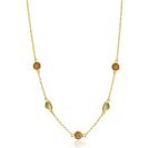ZINZI gold plated zilveren collier 45cm met speelse vormen, bezet met bruine en olijfgroene kleurstenen ZIC2770
