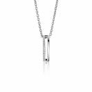 15mm ZINZI zilveren strakke hanger bezet met witte zirconia's ZIH2452 (zonder collier)
