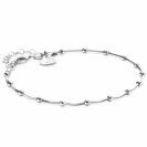 ZINZI zilveren slangen-armband met vierkant geslepen schakels en 15 verfijnde glanzende bolletjes 17-20cm ZIA2471