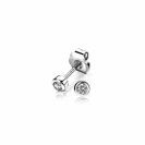 Zinzi zilveren oorknoppen rond 4mm wit ZIO1177