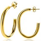 ZINZI zilveren oorringen 14K geel verguld open vorm 40x4mm ovaal ZIO2233G