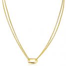 ZINZI zilveren ketting 14K geel verguld 45cm ovale sluitring ZIC2060G
