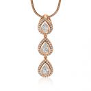 ZINZI zilveren hanger rosé verguld druppels wit ZIH1752R (zonder collier)
