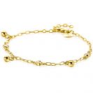 ZINZI gold plated zilveren schakel armband 9mm breed met witte zirkonia's en gladde bolletjes 17-19cm ZIA2658