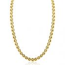 ZINZI gold plated zilveren brede rolex-style schakel-collier 8mm breed 43cm ZIC2764G