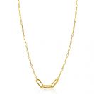 ZINZI gold plated zilveren schakelketting paperclip en 3 grotere ovale schakels 40-45cm ZIC2522