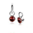 JANUARI oorbedels zilver met geboortesteen rood granaat zirconia (excl. oorringen)
