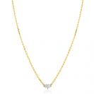ZINZI gold plated zilveren ketting 42–45cm met piramide vorm, bezet met witte zirkonia’s ZIC2723Y