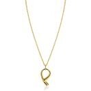 ZINZI goldplated zilveren ketting 45cm met grote sierlijke hanger 40mm ZIC2786G