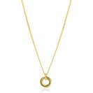 ZINZI gold plated zilveren collier 45cm met hanger van verbonden ringen (knoop-stijl) ZIC2797
