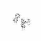8mm ZINZI zilveren oorknoppen Infinity bezet met witte zirconia's ZIO2597