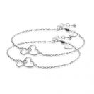 ZINZI set van 2 zilveren armbanden met 2 verbonden hartjes 16,5-19,5cm ZIA2513-SET