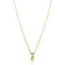 ZINZI gold plated zilveren ketting 45cm met luxe cross-over hanger (16mm) bezet met witte zirkonia's ZIC2801