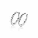 ZINZI zilveren oorringen gedraaid 16 x 2mm witte zirconia's ZIO2128