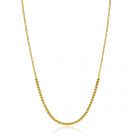ZINZI gold plated zilveren jasseron ketting met bolletjes schakels (2,5mm breed) in het midden 40-45cm ZIC2640G