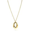 ZINZI goldplated zilveren ketting 45cm met grote open ovale hanger 35mm ZIC2787G