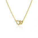 ZINZI gold plated zilveren ketting 42–45cm met verbonden hartjes, witte zirkonia's ZIC2493Y