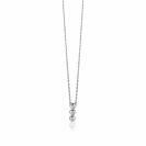 ZINZI zilveren ketting 45cm met hanger rond wit ZIC1443