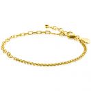 ZINZI gold plated zilveren multi-schakelarmband met gourmet en paperclip schakels 2,7mm breed ZIA2468G