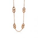 ZINZI zilveren collier rosé verguld gourmet 42-45cm ZIC1286R